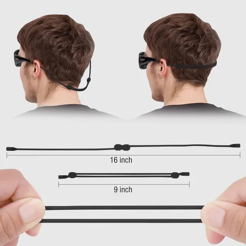 Miniatura 3 de SHINKODA Correa deportiva elástica de silicona para lentes de sol, paquete de 2