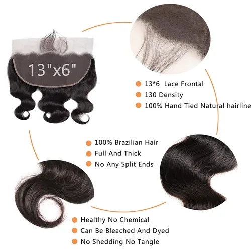 Miniatura 4 de Encaje frontal transparente HD de 13 x 6 pulgadas, prearrancado con abuelitos, línea capilar natural, cierre frontal ondulado 12A, cabello humano