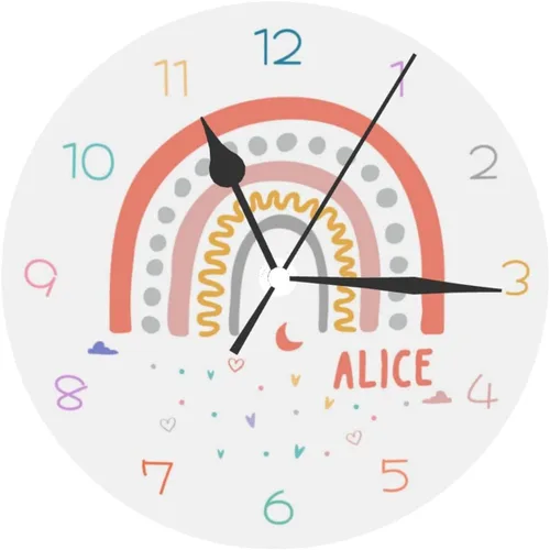 Miniatura 12 de Reloj de pared personalizado, 9.8 in redondo, texto fotográfico, electrónico silencioso, se adapta a la sala de estar, cocina, baño, decoración