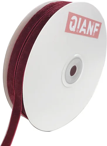 Miniatura 33 de QIANF Cinta de terciopelo, carrete de 1 1/2 pulgadas por 25 yardas (rojo)