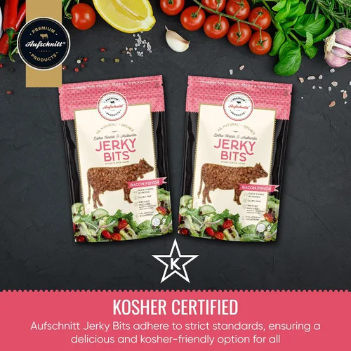 Miniatura 6 de Aufschnitt Jerky Bits - Bocadillos saludables hechos de carne de res y pollo, con alto contenido de proteínas, kosher y apto para dieta cetogénica