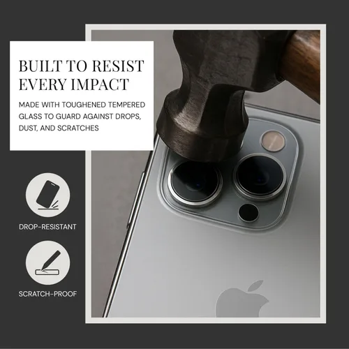 Miniatura 3 de Walli Protector de lente de cámara para iPhone 12 - Dureza 9H, resistente a los arañazos, vidrio HD ultra transparente, revestimiento oleofóbico e