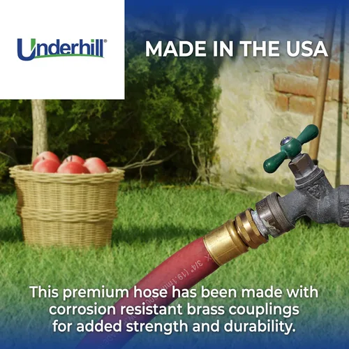 Miniatura 2 de Underhill UltraMax Manguera de agua comercial para jardín, 100 pies, goma, flexible, antitorceduras, 200 psi WP, 800 psi BP, H10-100, 1 pulgada x