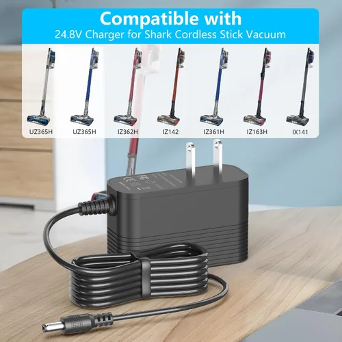Miniatura 3 de Cargador de 24.8 V para Shark IZ362H IZ363H IZ162H IZ163H UZ365H IX141 IX140H IX141 IZ140 IZ142 UZ145 IZ162HC WZ140 Pet aspiradora inalámbrica