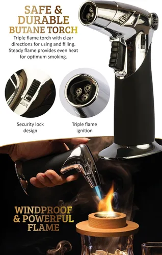 Miniatura 5 de Kit de ahumador de cóctel con antorcha y folleto de recetas, kit de ahumador de whisky y bourbon para bebidas, queso ahumado y carnes con 4 sabores