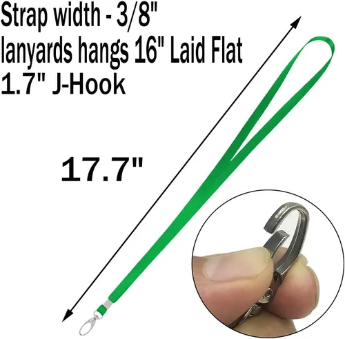 Miniatura 6 de 50 Piezas Cordones Verdes Cordón para Insignias de Identificación Cordón de Nailon a Granel Clip Gancho Giratorio para Insignias de Identificación