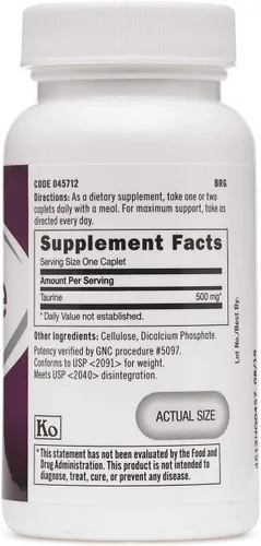 Miniatura 2 de GNC Taurina 500mg, 50 comprimidos, apoya la función muscular