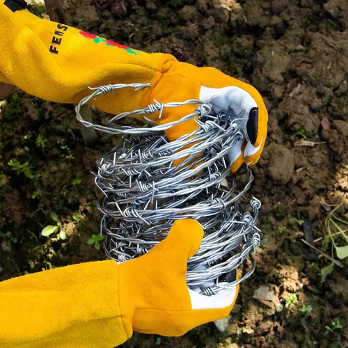 Miniatura 5 de Guantes de jardín para mujeres/hombres, a prueba de espinas, gamuza de piel de ciervo, 2 capas de cuero para poda de rosas, guantes largos