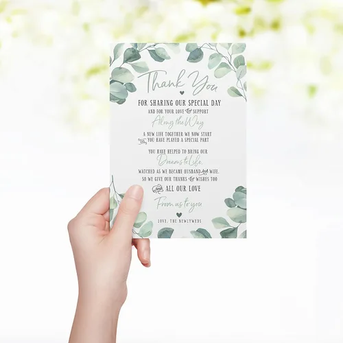 Miniatura 6 de Your Main Event Prints 50 tarjetas de decoración de eucalipto para boda, perfectas para añadir a centros de mesa y decoraciones de boda