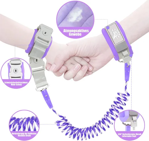Miniatura 4 de Correa para caminar para niños pequeños, arneses de seguridad para niños pequeños, arnés de seguridad con cerradura para niños, enlace de muñeca