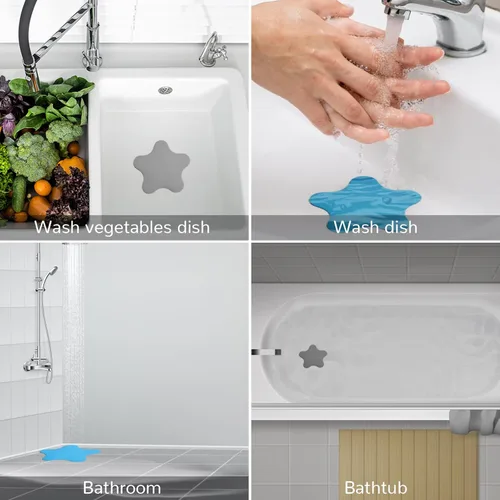 Miniatura 3 de Paquete de 2 tapones de drenaje para bañera, adorable cubierta universal de silicona para drenaje de baño, regalo para bebés, hermosa ilustración