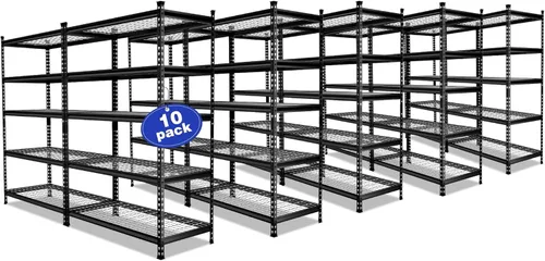 Miniatura 16 de WORKPRO Estantería de almacenamiento de metal de 5 niveles, 48 pulgadas de ancho x 24 pulgadas de profundidad x 72 pulgadas de alto, estante