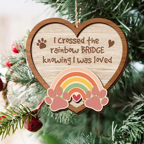 Miniatura 8 de TEEZWONDER Adorno de Navidad conmemorativo para mascotas, adornos de Navidad de madera 2025, regalos conmemorativos para perros por pérdida