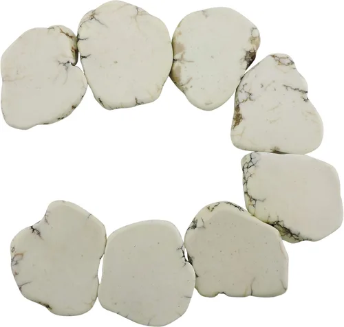 COIRIS ZS-1133-L, 10 cuentas sueltas de piedras preciosas de turquesa blanca natural con forma irregular grande para hacer joyas (ZS-1133-L)