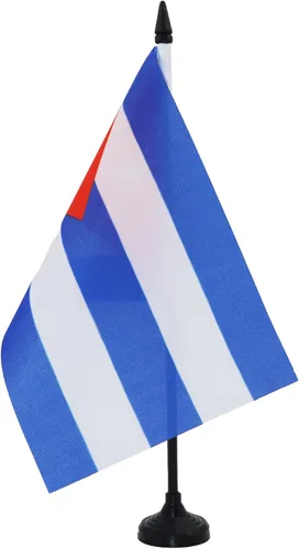 Miniatura 88 de Bandera de mesa de Anguila de 4 x 6 pulgadas, bandera de escritorio británica de Anguila, 5.9 x 3.9 in, palo y base de plástico negro AZ FLAG