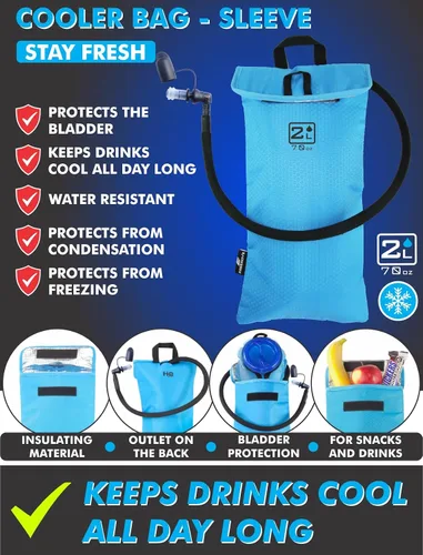 Miniatura 6 de Paquete de hidratación con bolsa de agua de 2L o 3L y bolsa enfriadora > Mantiene la bebida fresca y protege las vejigas > Depósito Camelback