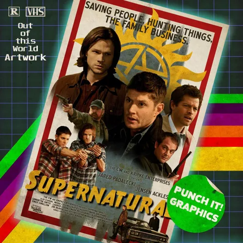 Miniatura 3 de Supernatural Winchester Brothers - Póster de película retro, regalo impreso, para el hogar, oficina, obras de arte, arte vintage para sala de estar
