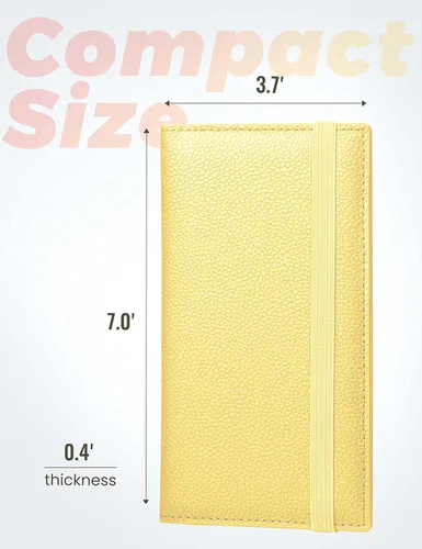 Miniatura 93 de Yarnic Funda para chequera personal, soporte para chequera con soporte para bolígrafo y divisor de plástico transparente integrado para cheques Rosa