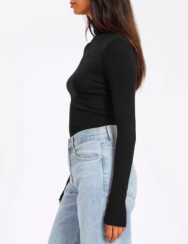 Miniatura 3 de SUNBS Camisas de manga larga de cuello alto para mujer, 3 piezas, cuello alto, moda de otoño, 2023, ajuste delgado, ropa interior térmica de invierno