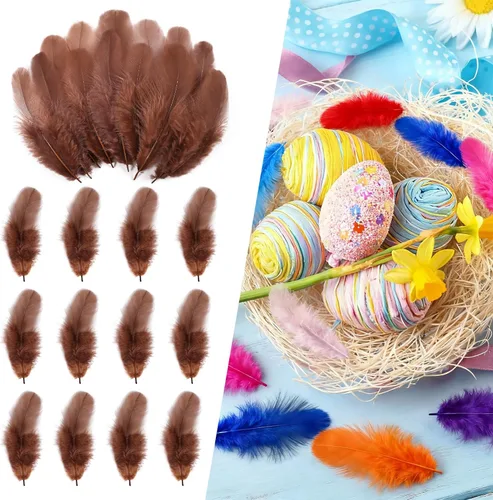Miniatura 10 de THARAHT Plumas coloridas de gallo artesanal, 300 plumas de colores de 3 a 5 pulgadas, a granel para jardín de infantes, manualidades, boda, hogar