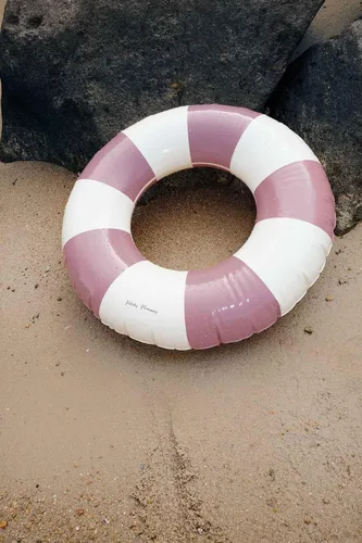 Miniatura 2 de Petites Pommes Flotadores de piscina para niños pequeños – Tubo interior duradero, estampado a mano, diseño clásico a rayas, costuras suaves y Rosa