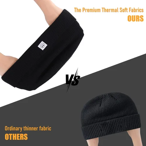 Miniatura 4 de Gorro para hombre con gorro de invierno con sonrisa, unisex, de punto, suave, cálido, con puños