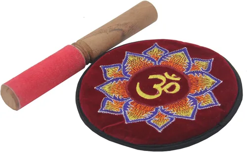 Miniatura 6 de DharmaObjects Yoga Meditación 6 Pulgadas OM Mantra Cuenco Cantante/Pad/Mazo Set de Regalo (Amarillo)