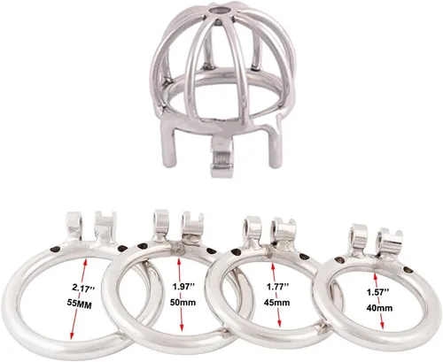 Miniatura 3 de TERNENCE Dispositivo de castidad masculina de metal, pequeño, acero inoxidable 304, cómodo, jaula para adultos, juguete sexual D240