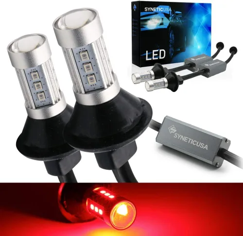 Miniatura 10 de Syneticusa 1157 - Bombillas LED para luz de señalización frontal y trasera sin errores, luz de estacionamiento, color amarillo y ámbar