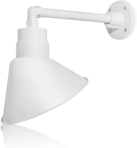Miniatura 19 de Lámpara de señal de cuello de cisne con pantalla angular negra satinada de 10 pulgadas con brazo de extensión largo de 22 pulgadas, aplique de pared