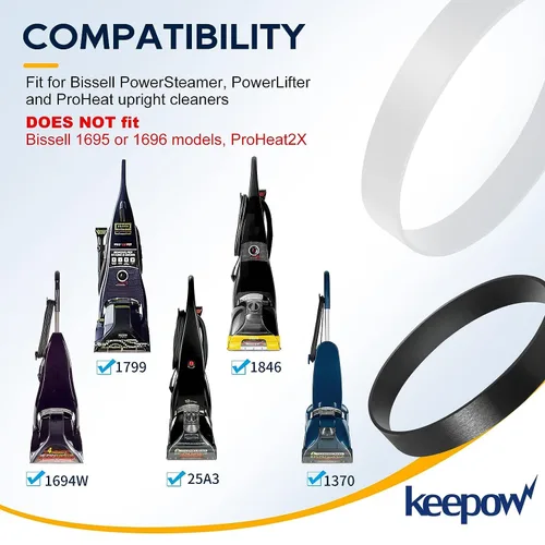 Miniatura 2 de KEEPOW Proheat - Correa de repuesto 6960w para aspiradora Bissell Proheat modelo 1846, 1799, 25A3, 7901, 1622, 8910, 7920, 1623, repuesto 0150621