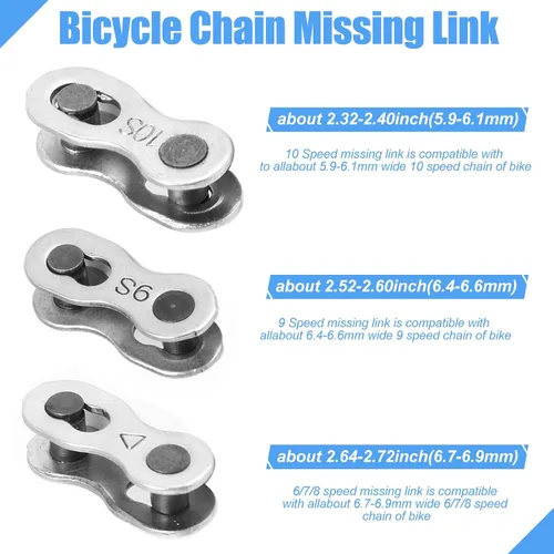 Miniatura 6 de Alicates de enlace de bicicleta, separador de rotura de cadena, verificador de cadena, 3 pares de eslabones faltantes de bicicleta, abridor