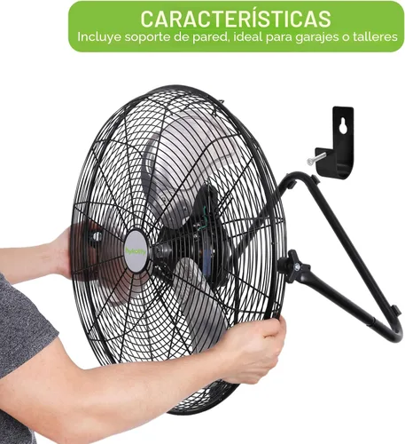 Miniatura 6 de hykolity Ventilador de piso de alta velocidad de 20 pulgadas, ventilador de pared de metal resistente de 4600 CFM con 3 velocidades, ventilador