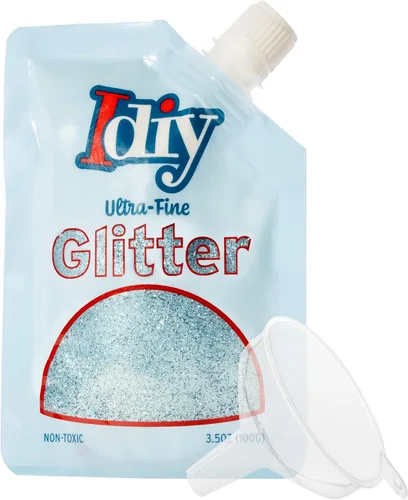 Miniatura 29 de iDIY - Brillantina ultra fina azul aguamarina (3.5 onzas), purpurina extrafina con bolsa de boquilla fácil de verter y embudo para resina, slime