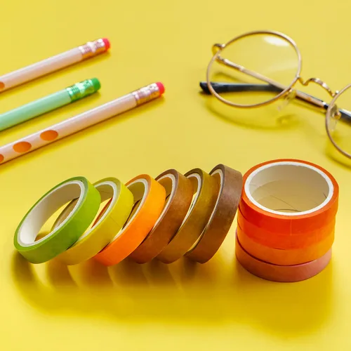 Miniatura 7 de 60 Rollos de Cinta Washi de 8mm de Ancho y 3.05m de Largo, Cintas Adhesivas Básicas de Color Sólido Arcoíris para Artes, Regalos para Niños, Diarios