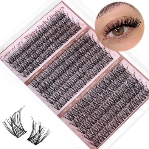 Miniatura 21 de Extensiones de pestañas en racimo con banda transparente, pestañas cortas y onduladas C, extensiones de pestañas naturales en racimo, pestañas