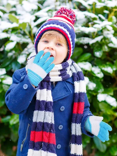 Miniatura 4 de SATINIOR 5 pares de guantes de dedos completos para niños, guantes de punto cálidos guantes de invierno para niños pequeños y niñas, suministros