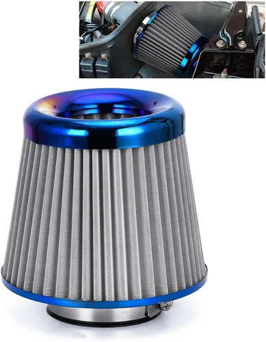 Miniatura 20 de Filtro de aire universal de cuello negro de 38 mm para automóvil, sistema de entrada de aire de alto flujo, entrada de aire limpia y fría, sistema