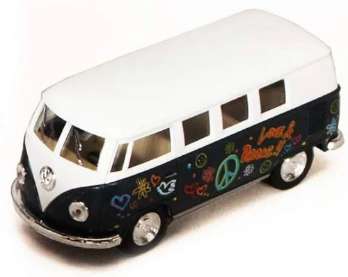 Miniatura 3 de KiNSMART Autobús Clásico Volkswagen 1962 a escala 1:32, modelo de juguete de metal fundido a presión de 5" con acción de retroceso