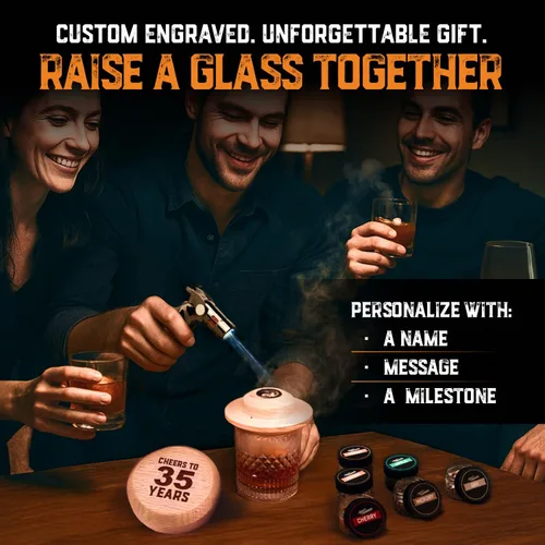 Miniatura 3 de Kit de Ahumador de Cóctel de Whisky Personalizado con Soplete y Astillas de Madera - Juego Premium, Ahumador de Roble de EE.UU. - Kit de Cóctel Old