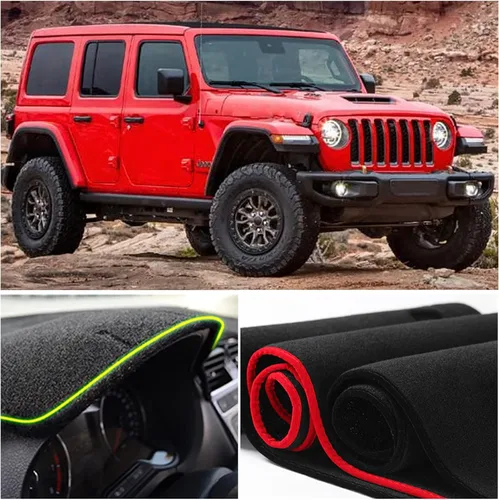 Miniatura 4 de Cubierta de tapete para salpicadero, consola central interior personalizada compatible con Jeep Wrangler SUV 2018, 2019, 2020, 2021, 2022, Jeep