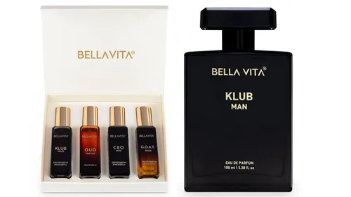 Bella Vita Luxury Paquete de regalo de perfume prémium para hombre, set de regalo (4 x 0.68 onzas líquidas) y Eau De Parfum KLUB (3.38 onzas