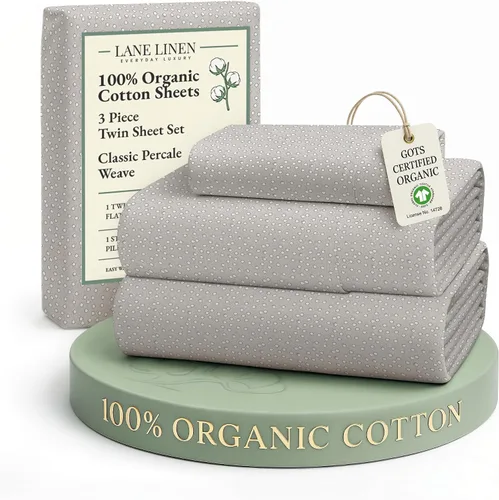Miniatura 35 de LANE LINEN Sábanas 100% algodón orgánico para cama tamaño King, sábanas de percal suave, transpirables, de lujo, estilo hotelero, lavables a 09