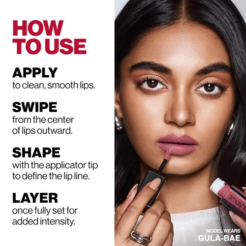 Miniatura 3 de Smashbox Always On Lápiz Labial Líquido Mate de Larga Duración, De Larga Duración, Resistente al Agua + No Reseca