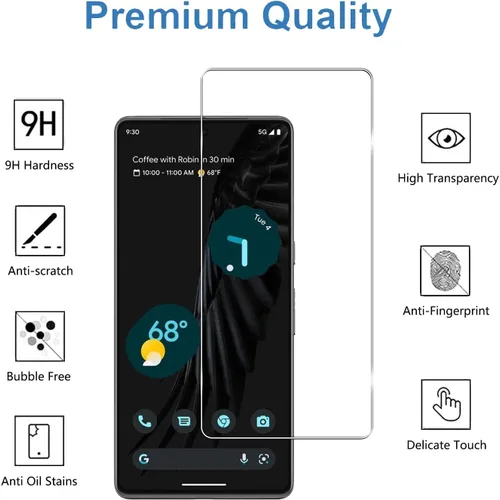 Miniatura 2 de Protector de pantalla de vidrio templado para Google Pixel 7 5G, transparente HD, dureza 9H, antiarañazos, compatible con Google Pixel 7 5G