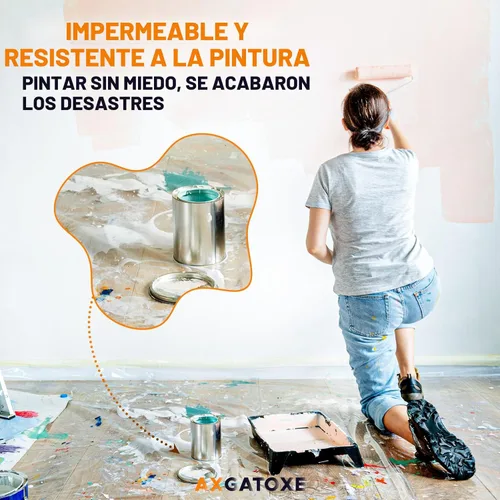 Miniatura 6 de Paños de plástico de 12 x 9 pies (paquete de 6) – Láminas y lonas desechables para pintar, muebles impermeables, sofá/protección del suelo