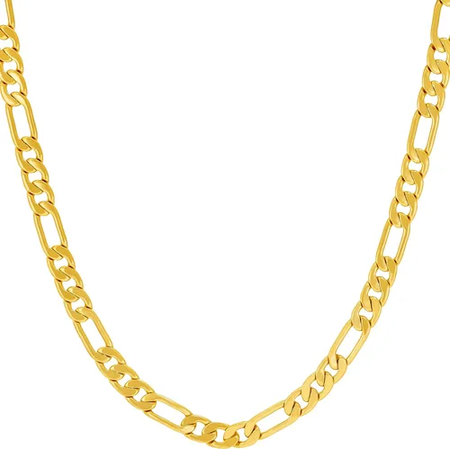 LIFETIME JEWELRY Collares de cadena plana Figaro para hombres y mujeres, chapado en oro real de 24 quilates (0.157 in, 0.217 in y 0.276 in)