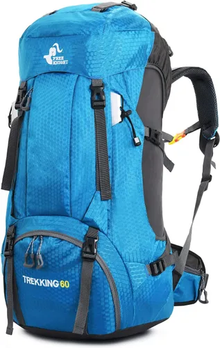Miniatura 12 de Bseash Mochila impermeable de 60 L para senderismo y campamento con cubierta para lluvia, mochila grande para deportes al aire libre, mochila