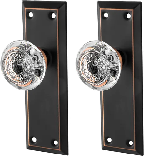 Miniatura 10 de Juego de cerradura de embutir ToPToToo para puerta interior, pomos de puerta de vidrio de cristal interior, reemplazo de perilla de puerta