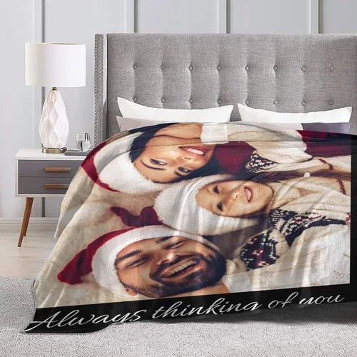 Miniatura 7 de Manta personalizada con fotos, texto, manta personalizada de franela para regalos de cumpleaños de adultos y niños, bodas, Navidad, Halloween, Día